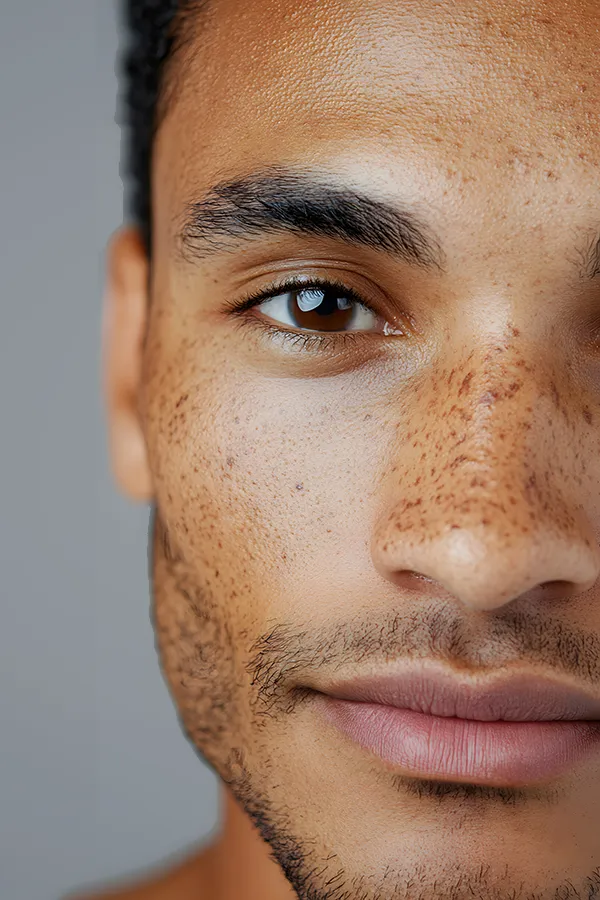 A man with hyperpigmentation. Get YAG Laser Treatment for Lesions and Pigmentation from Thrive Family Practice & Med Spa in Statesboro.